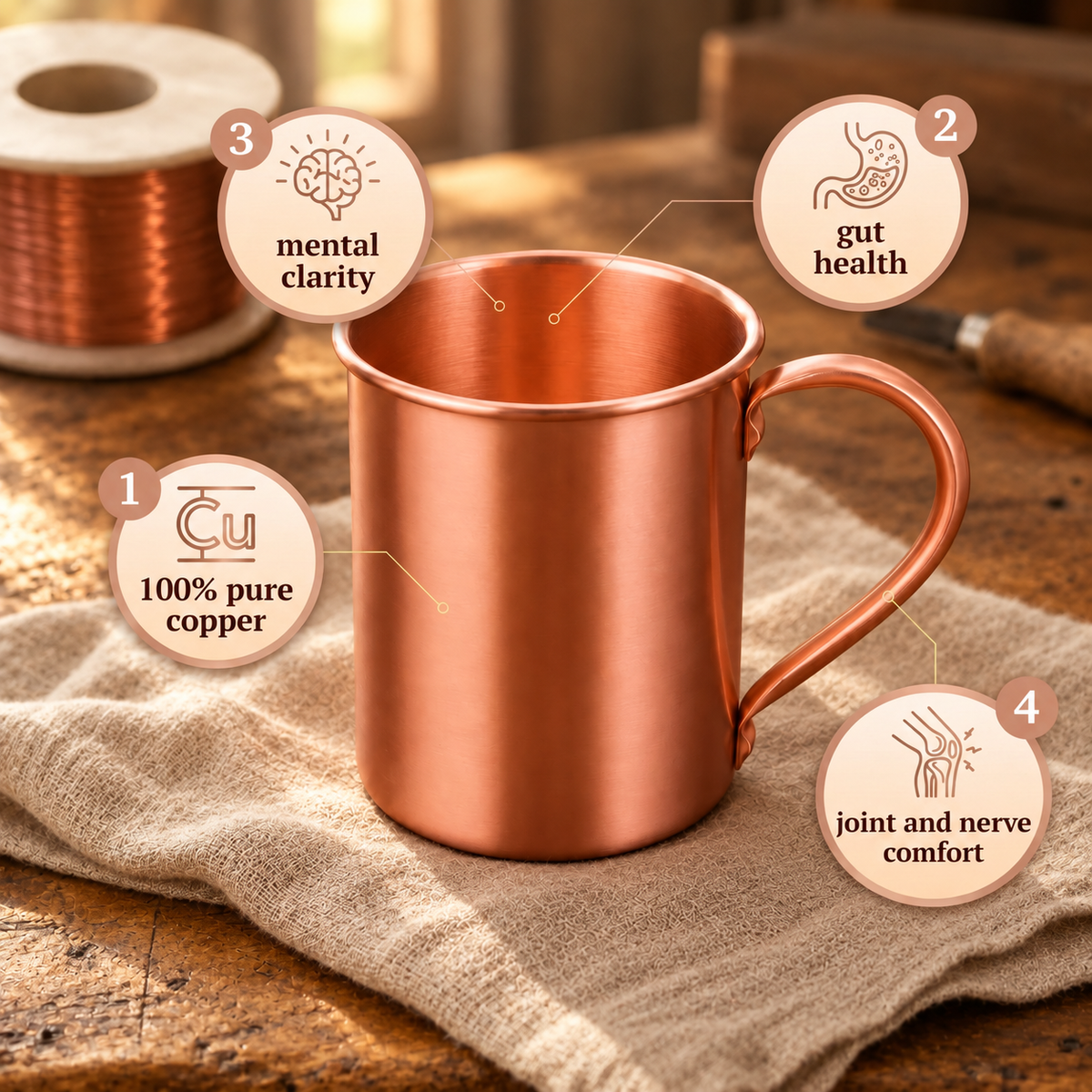 Nancy's Copper Plain Mug 400ml