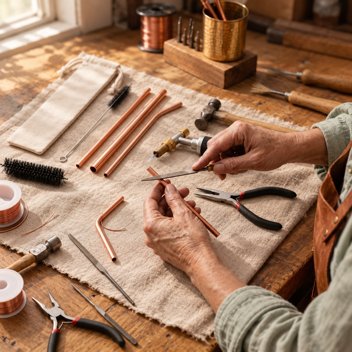 Nancy's Copper Straw Set