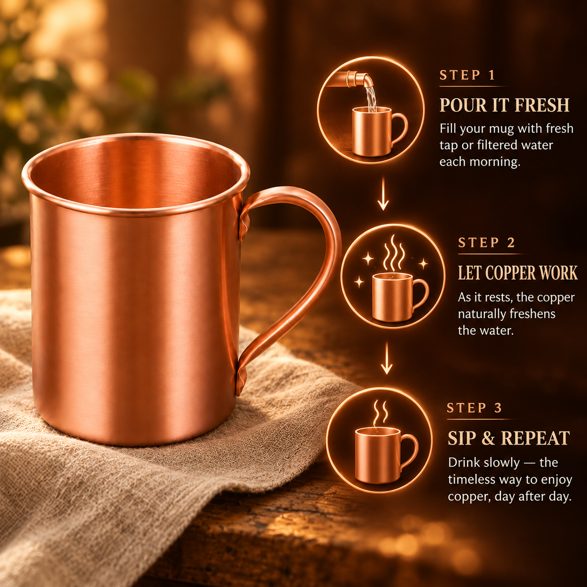 Nancy's Copper Plain Mug 400ml