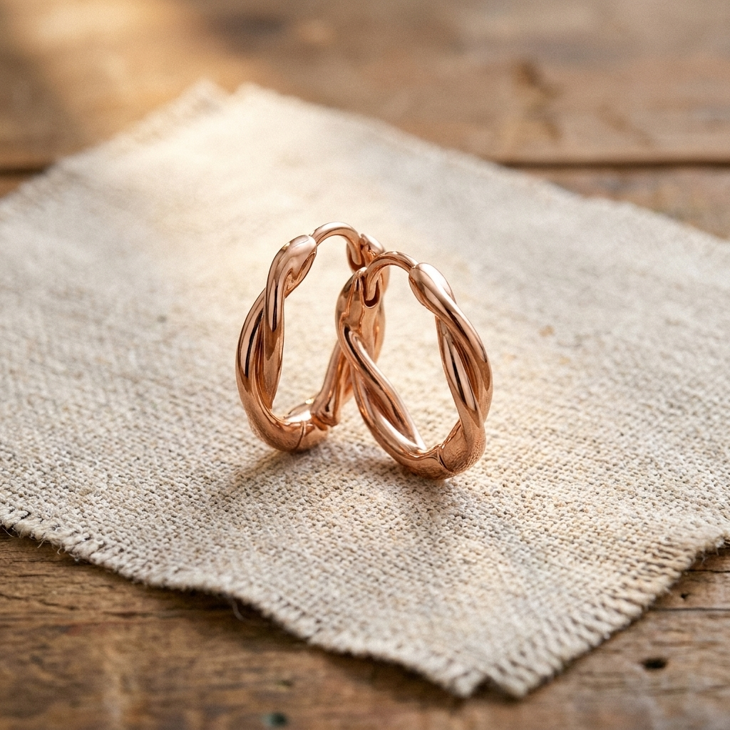 Nancy's Wren Copper Hoop Earrings