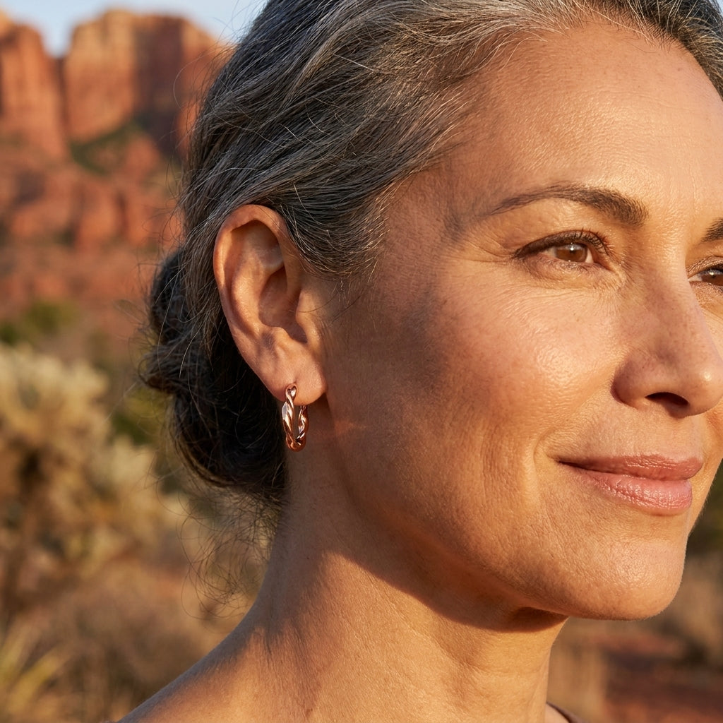 Nancy's Wren Copper Hoop Earrings