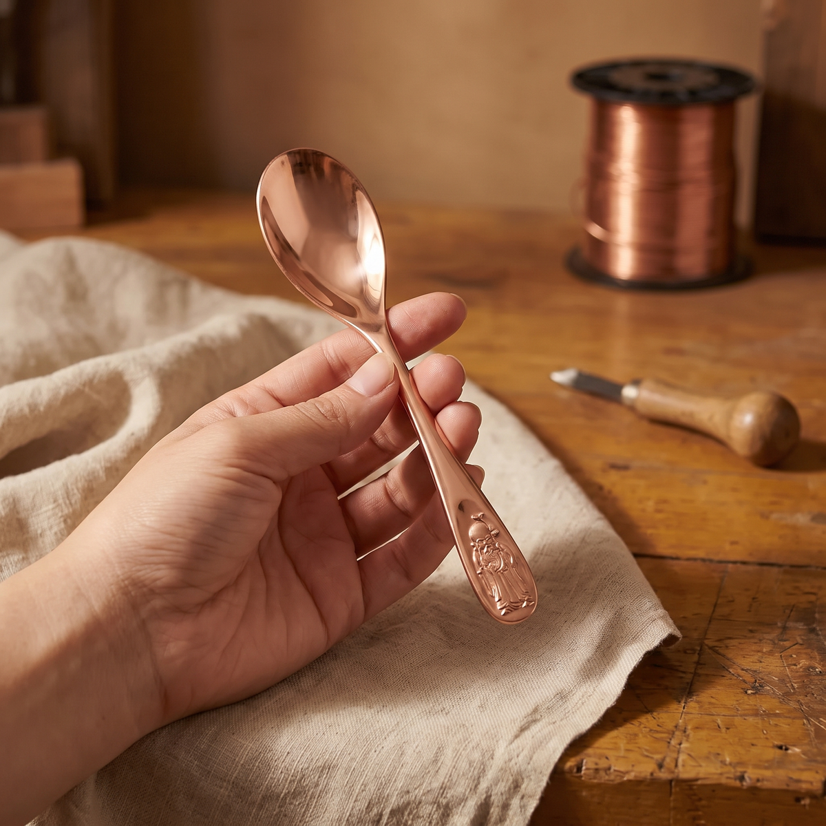Nancy’s Hand-Hammered Pure Copper Spoon