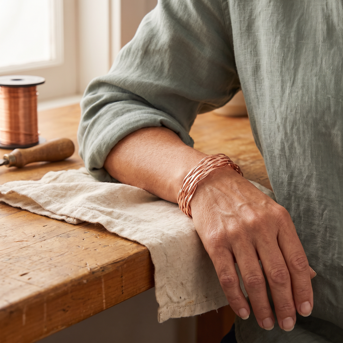 Nancy's Wisp Copper Bracelet