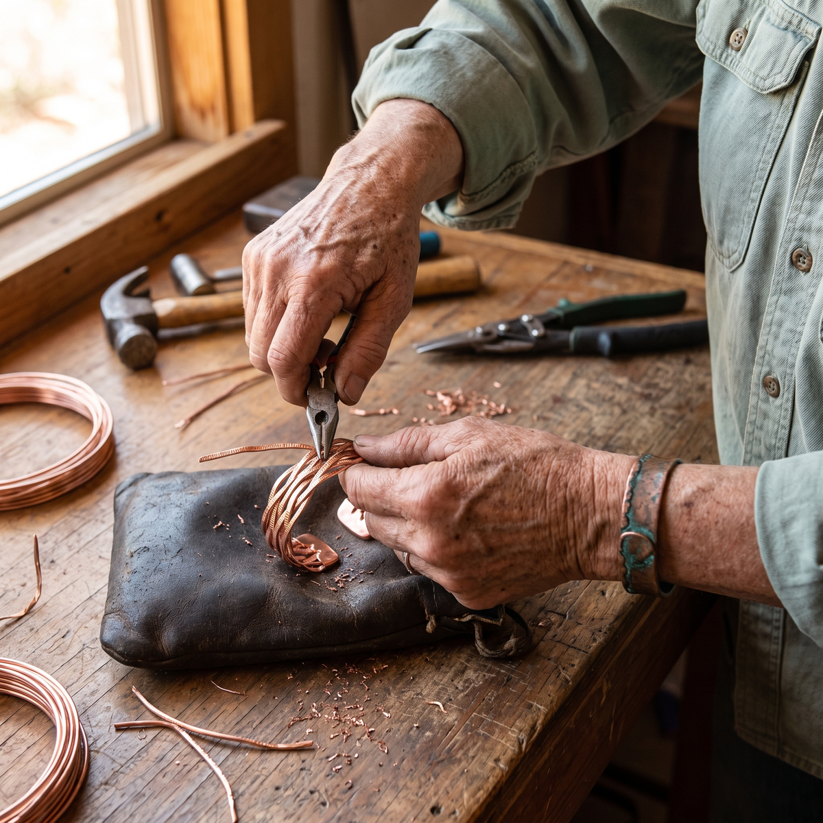 Nancy's Wisp Copper Bracelet