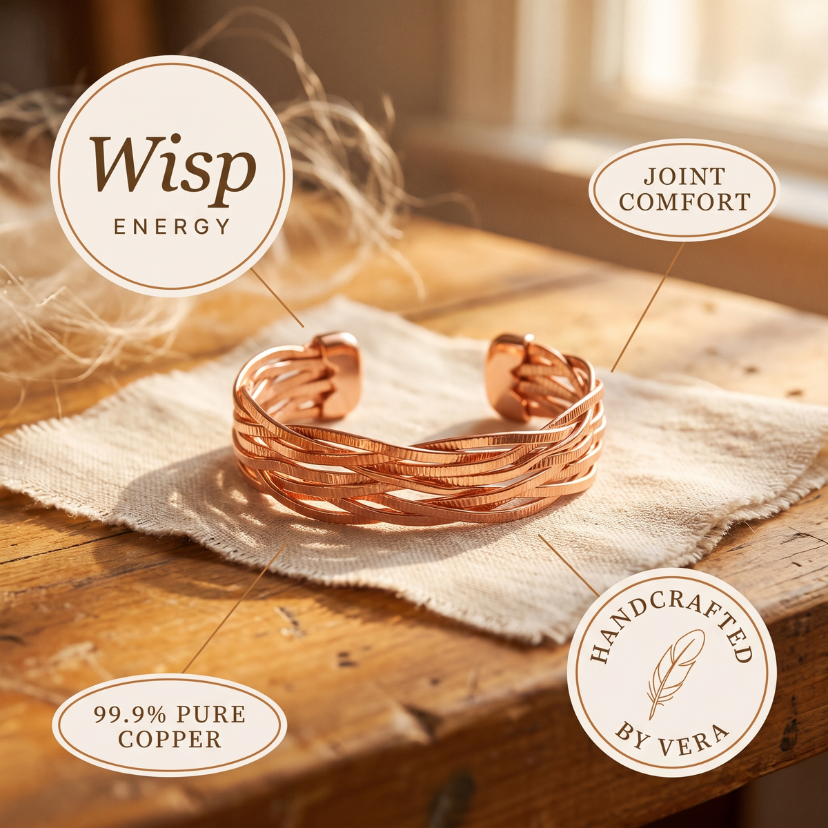 Nancy's Wisp Copper Bracelet