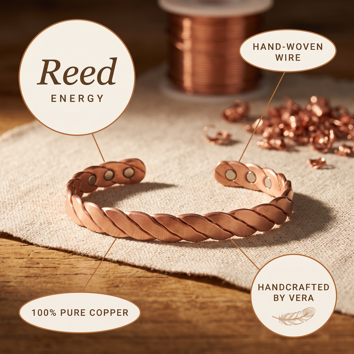 Nancy's Reed Copper Bracelet