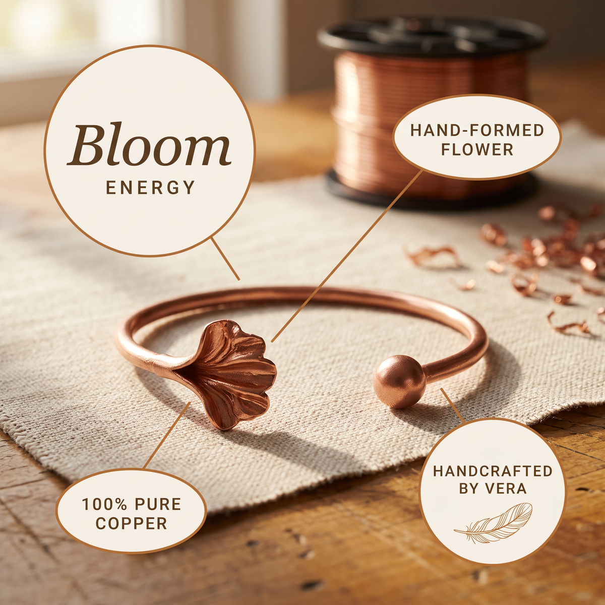 Nancy's Shell Copper Bracelet