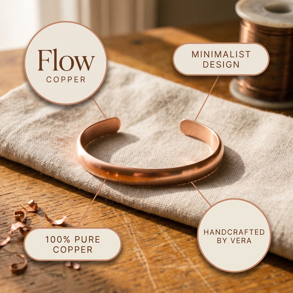 Nancy's Flow Copper Bracelet