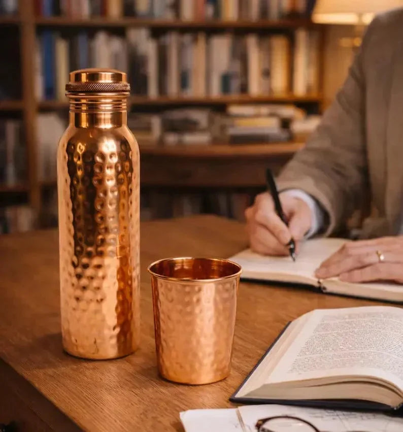 Nancy’s Hand-Hammered Pure Copper Bottle & Cup Set