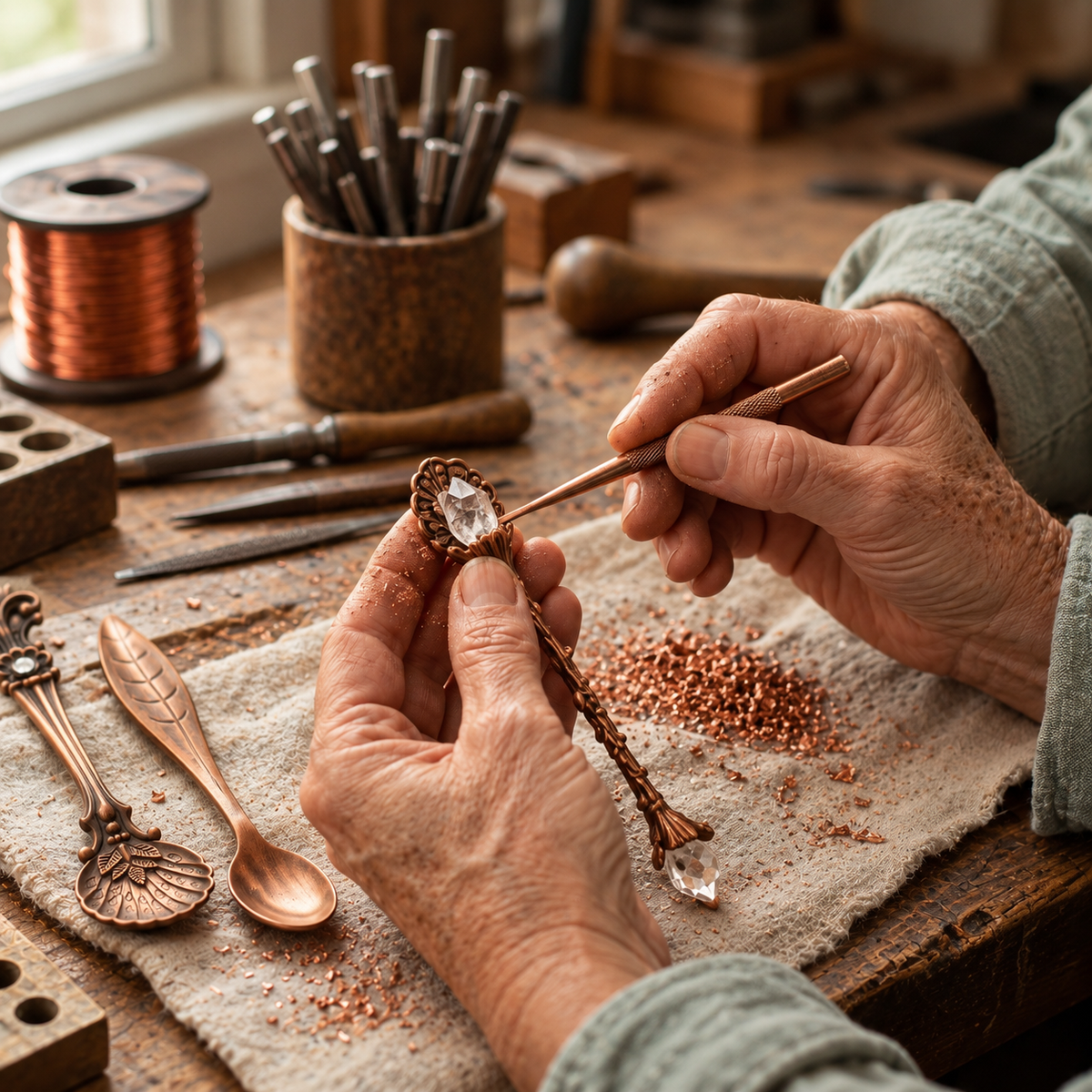 Nancy's Copper Cutlery Set