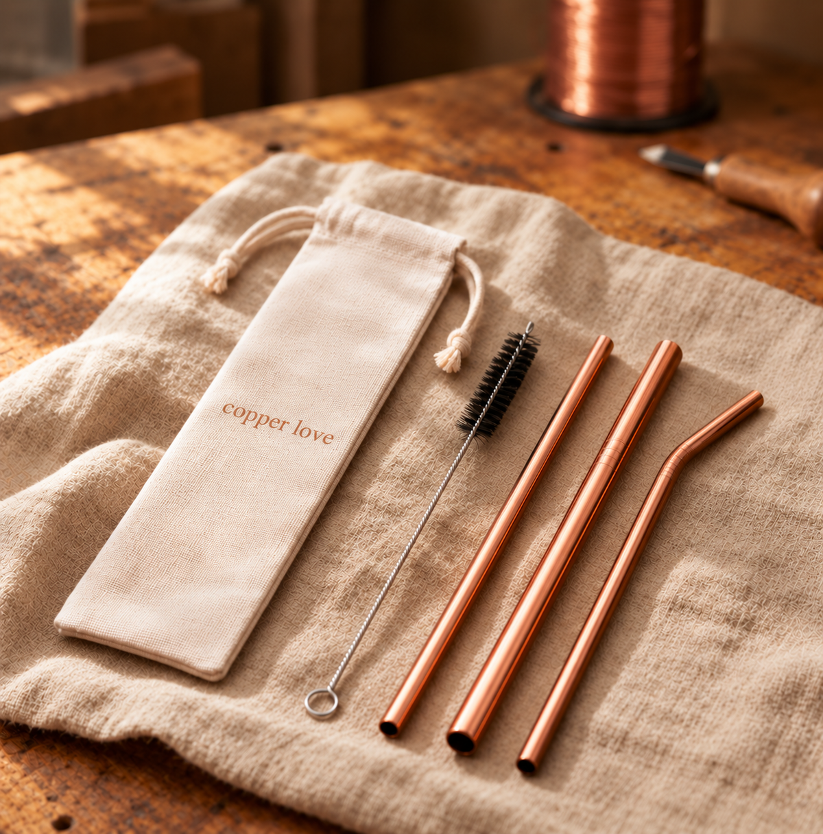 Nancy's Copper Straw Set