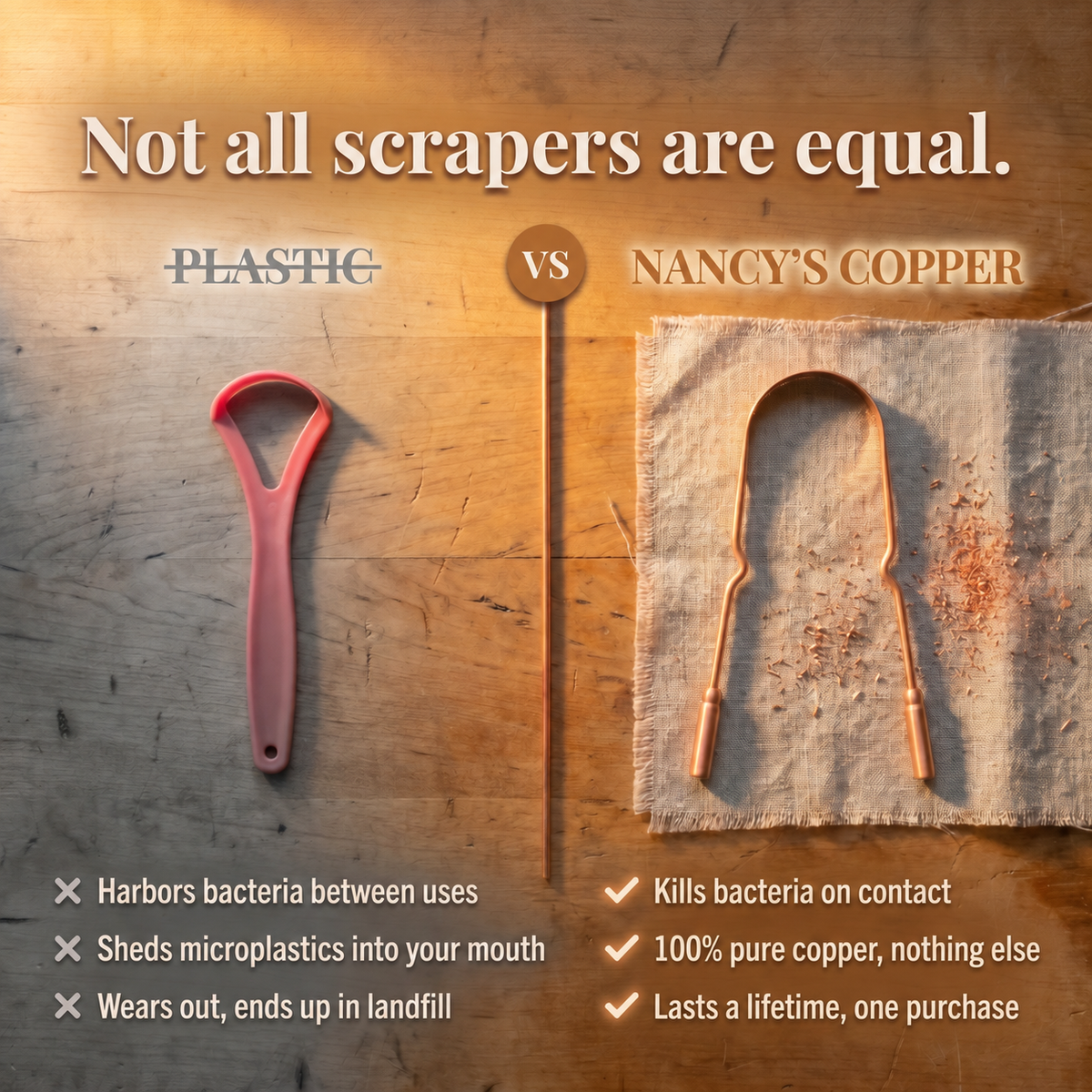 Nancy's Pure Copper Tongue Scraper