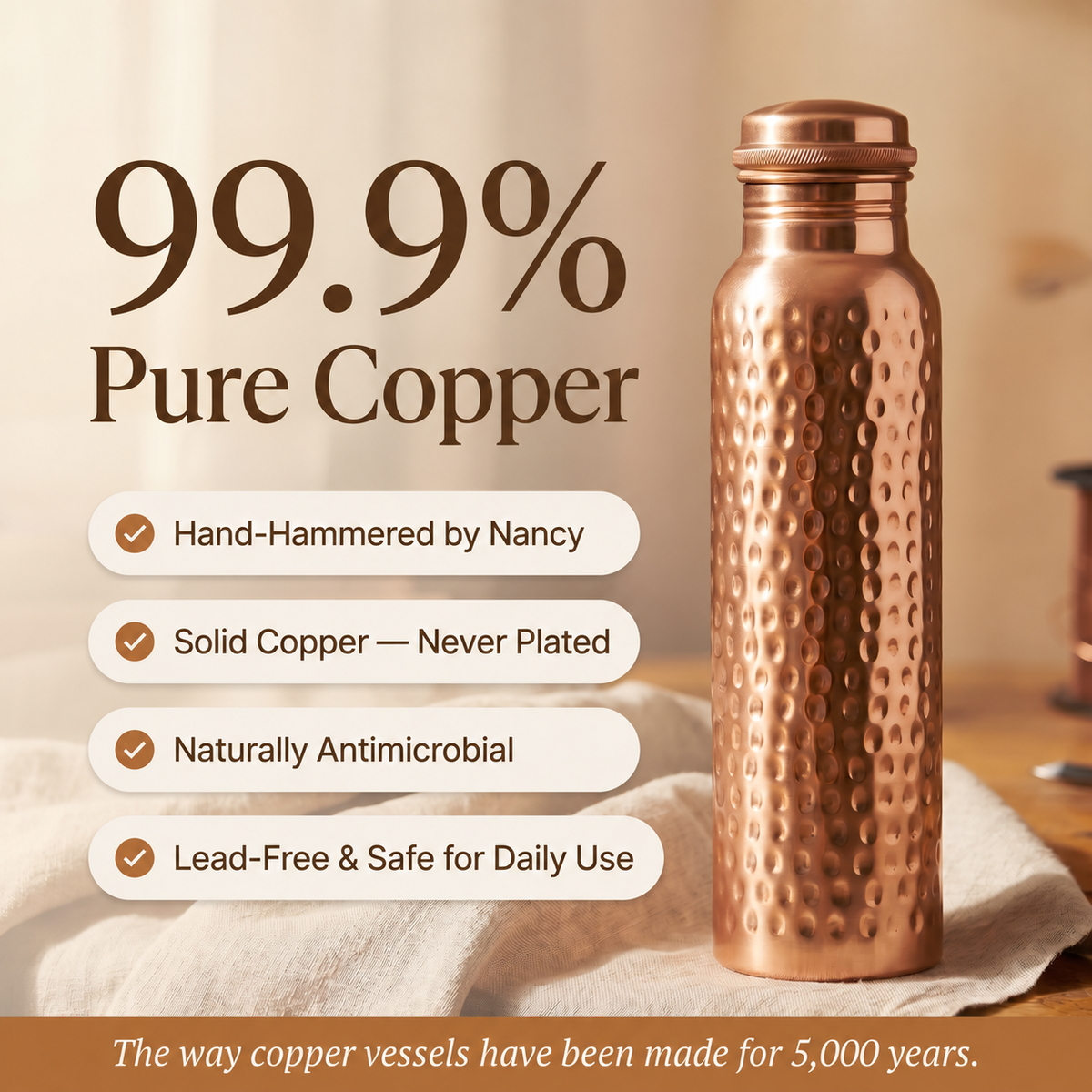 Nancy's Pure Copper Water Bottle
