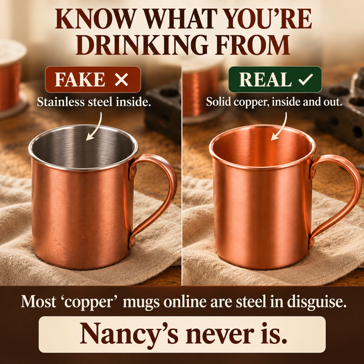 Nancy's Copper Plain Mug 400ml