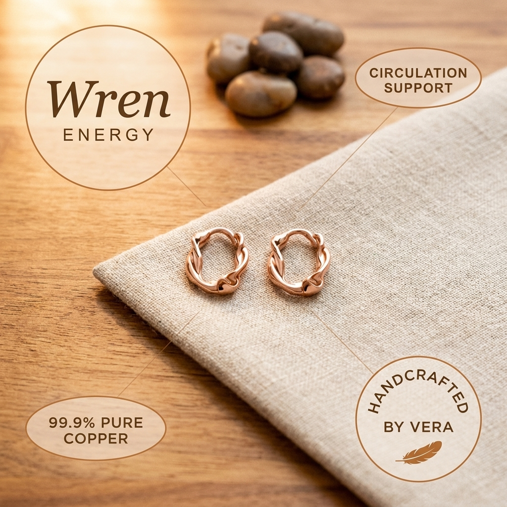 Nancy's Wren Copper Hoop Earrings