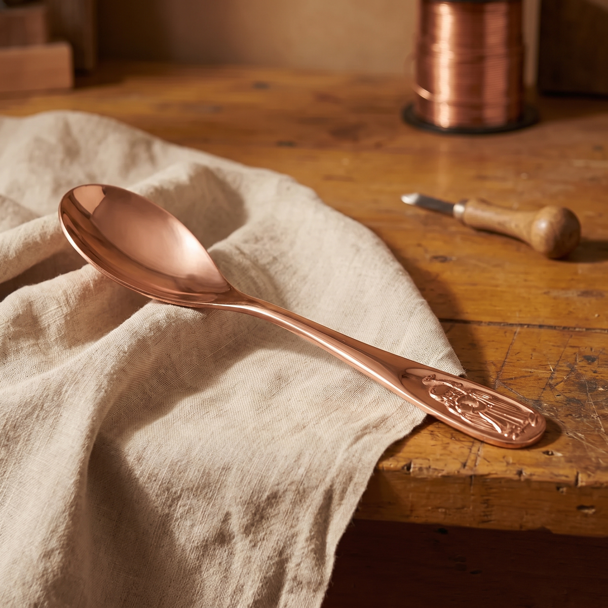 Nancy’s Hand-Hammered Pure Copper Spoon