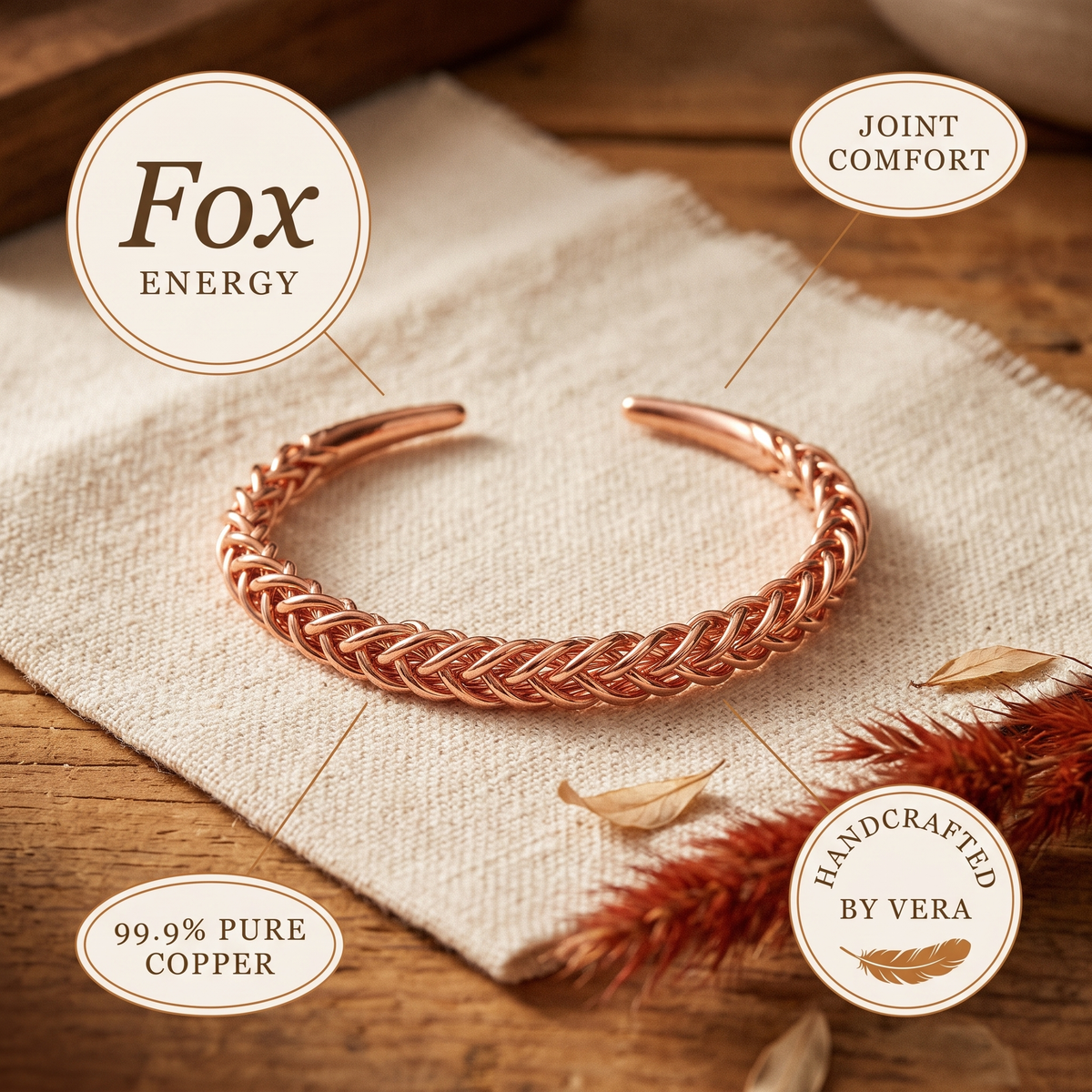 Nancy's Fox Copper Bracelet
