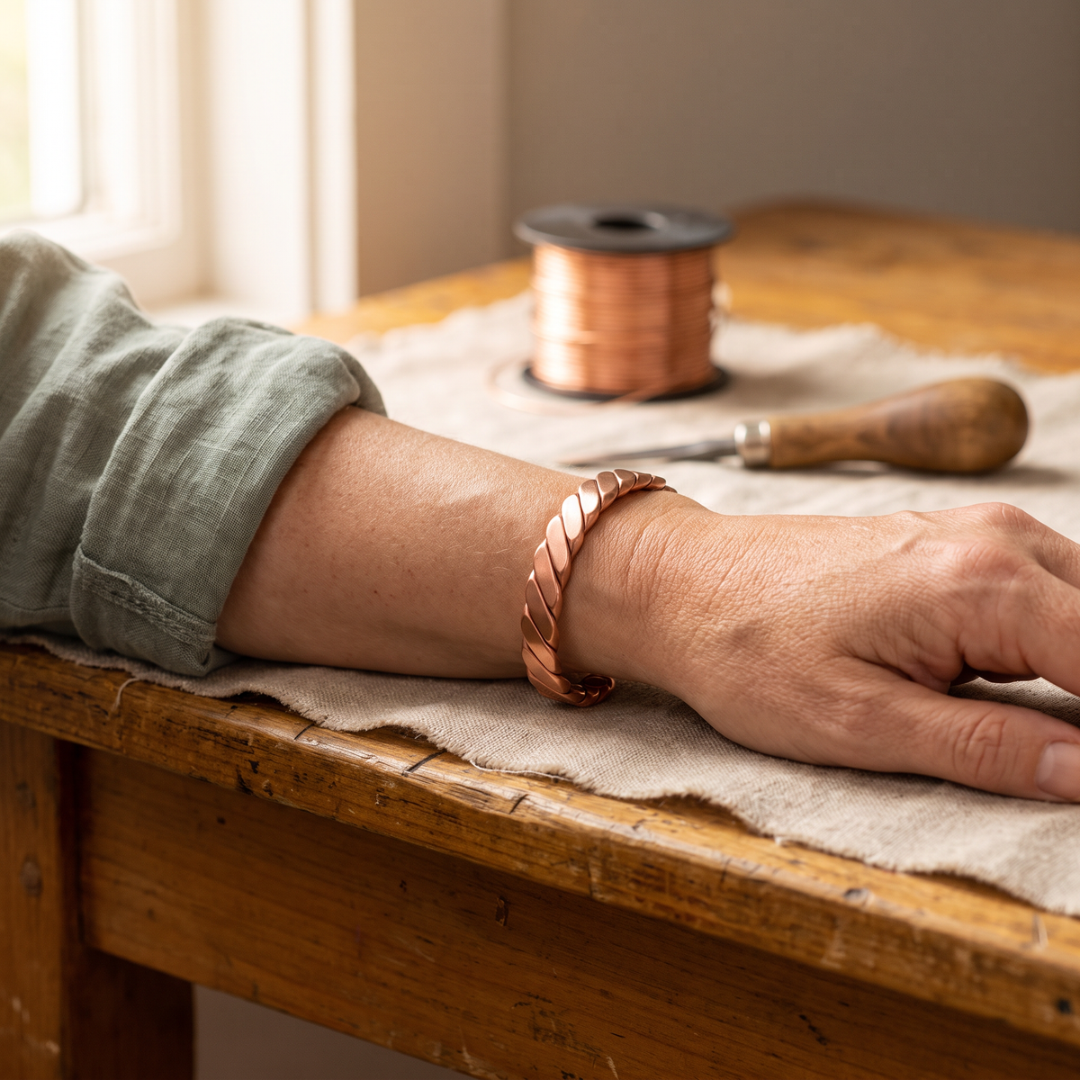 Nancy's Moss Copper Bracelet