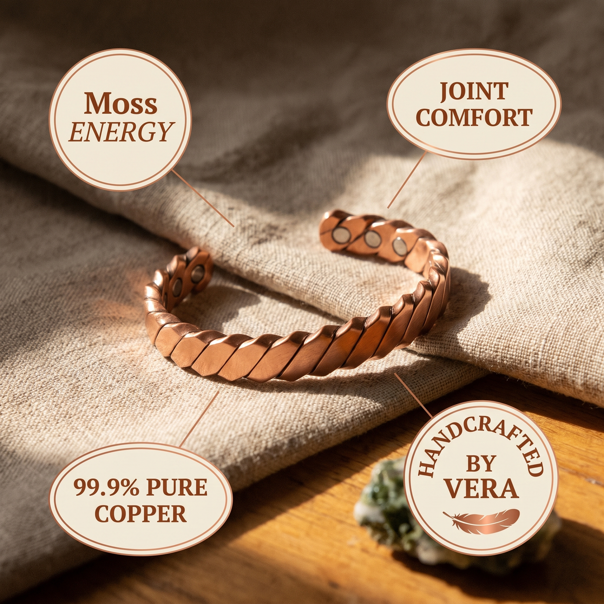 Nancy's Moss Copper Bracelet