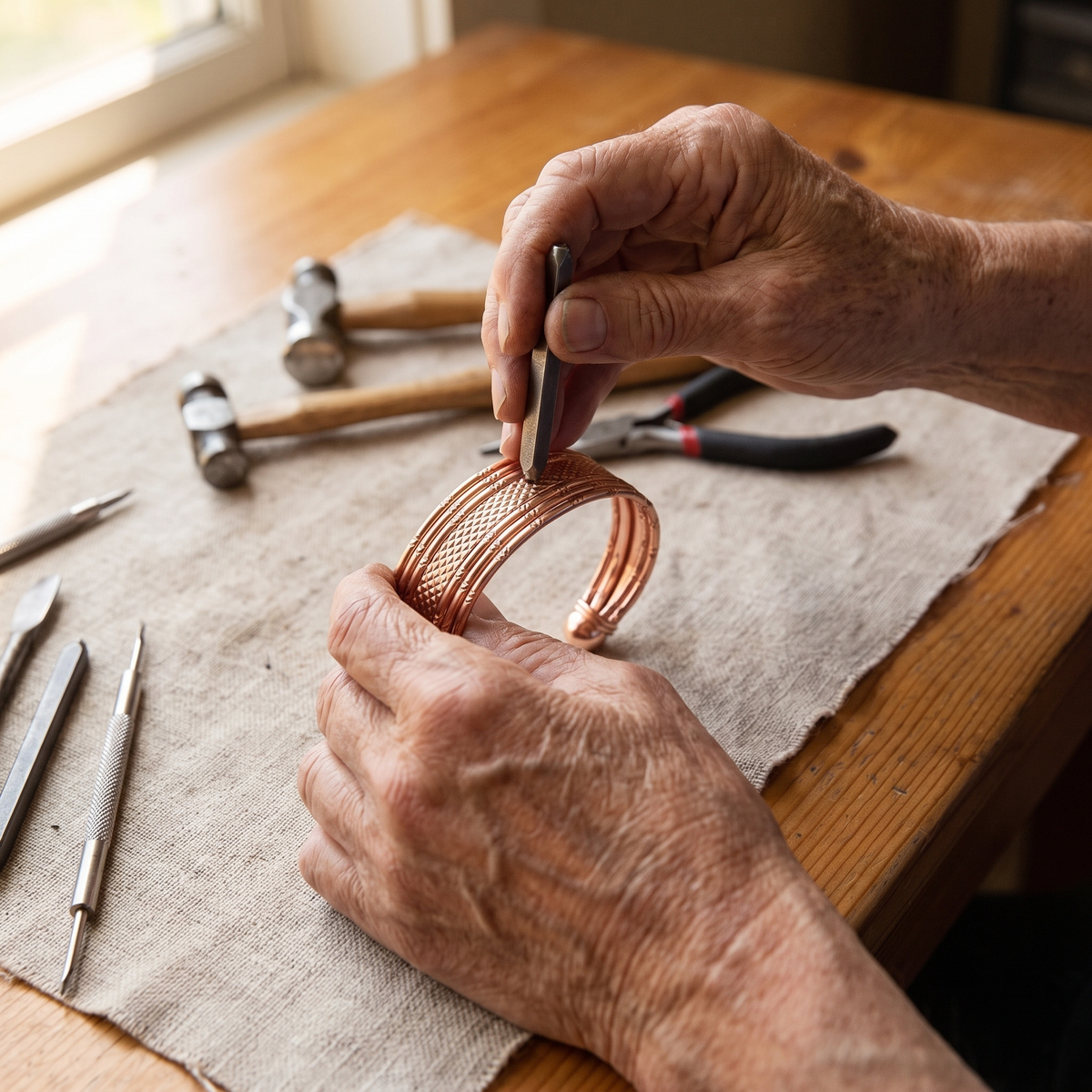 Nancy's Bracken Copper Bracelet