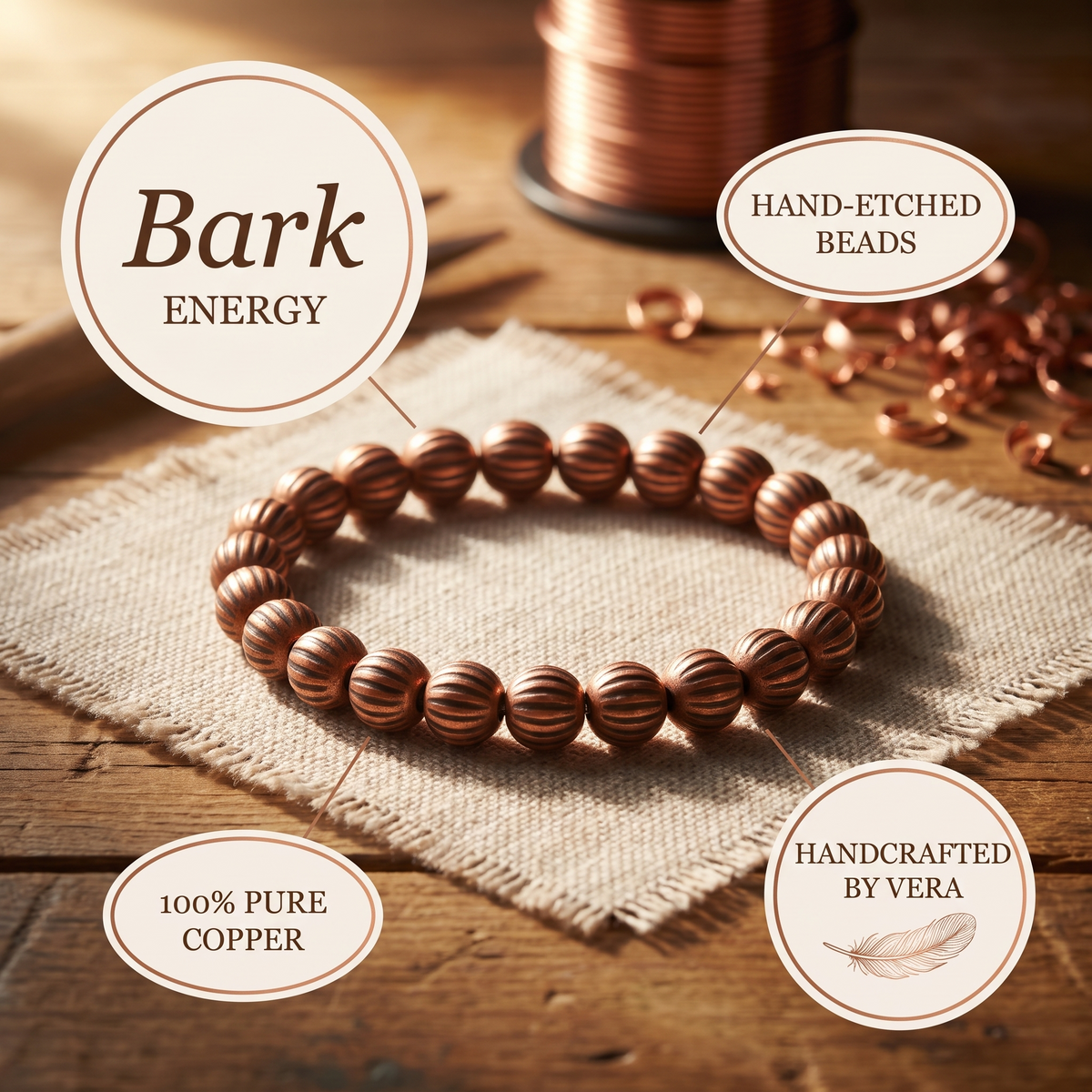 Nancy's Bark Copper Bracelet