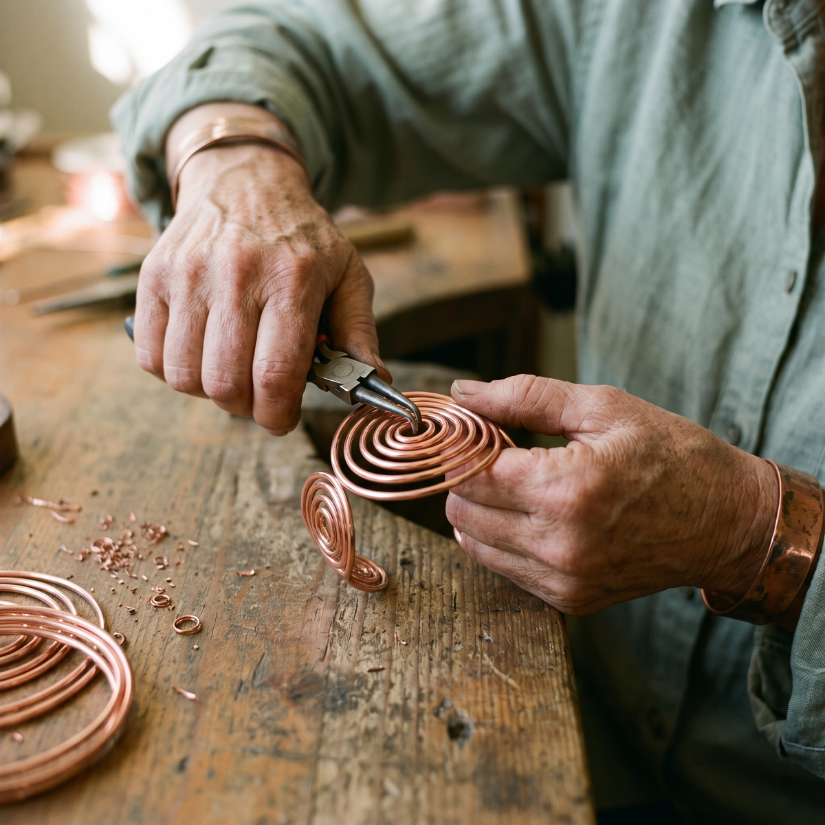 Nancy's Spiral Copper Bracelet