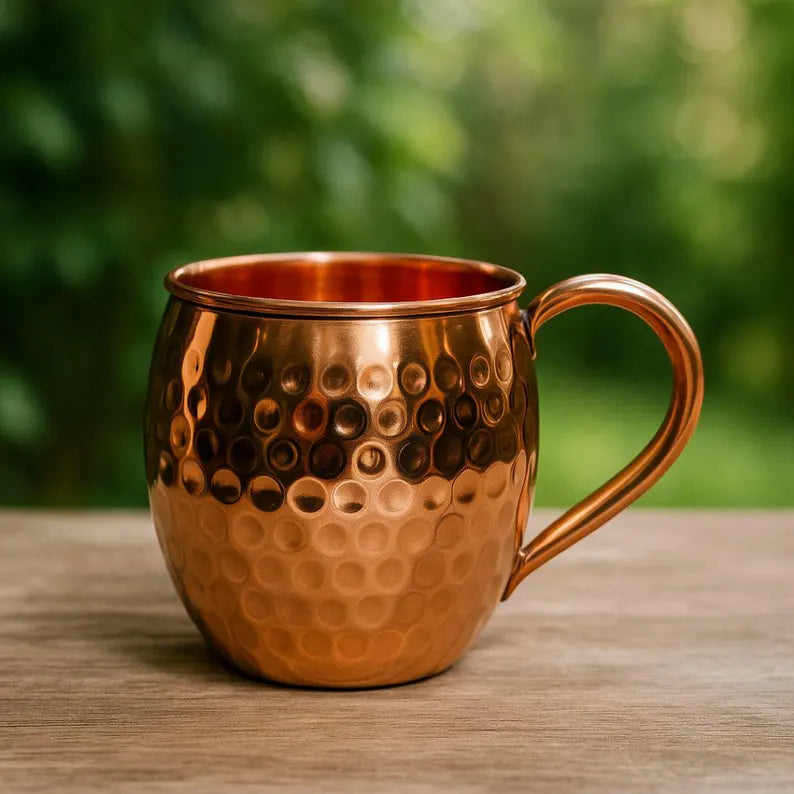 Nancy’s Hand-Hammered Pure Copper Mug with Lid