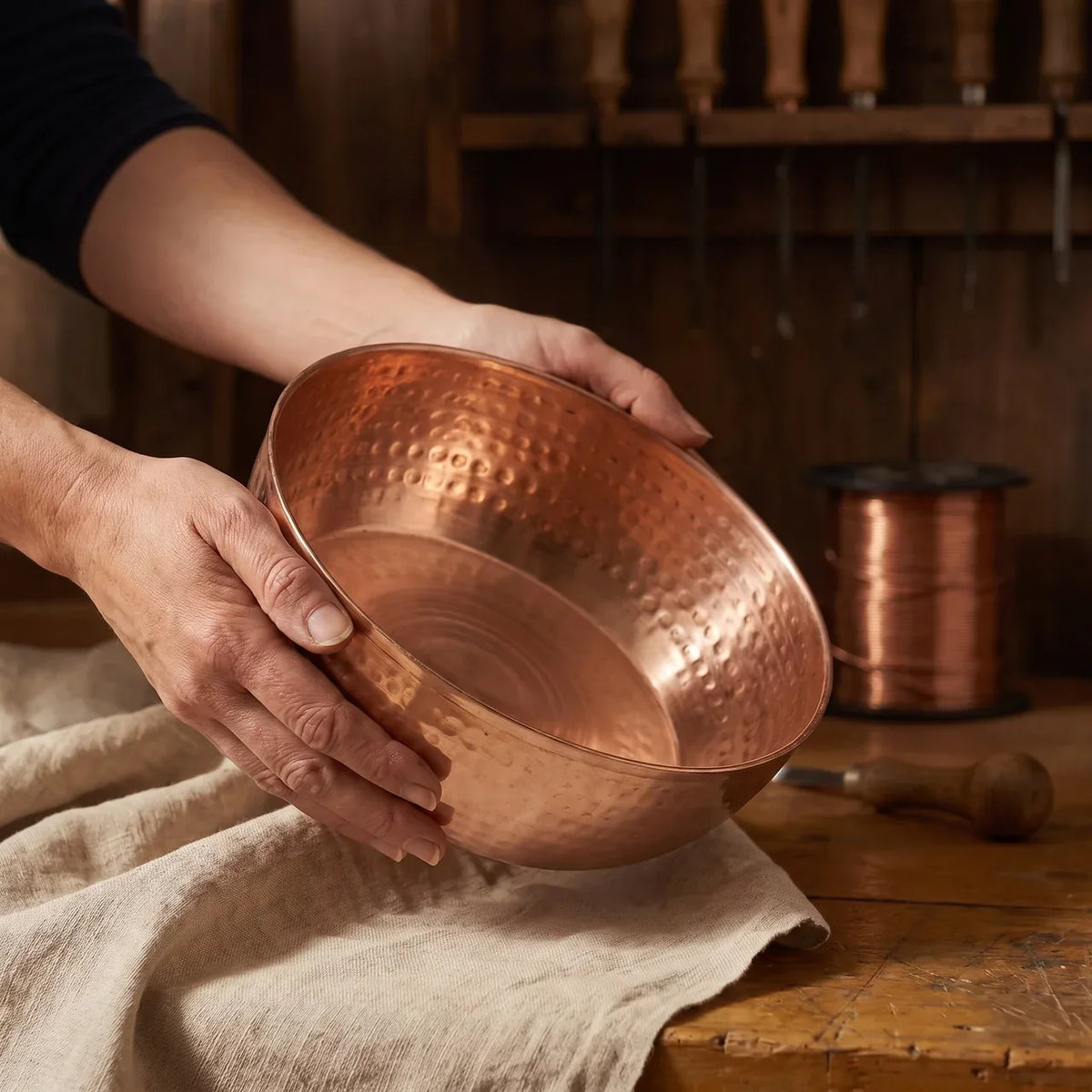Nancy’s Hand-Hammered Pure Copper Serving Bowl