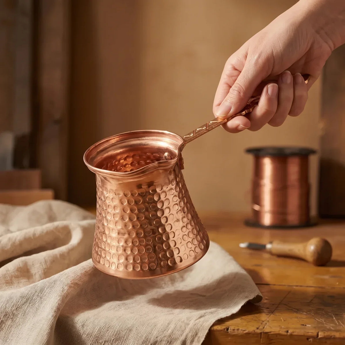 Nancy’s Hand-Hammered Pure Copper Coffee Pot